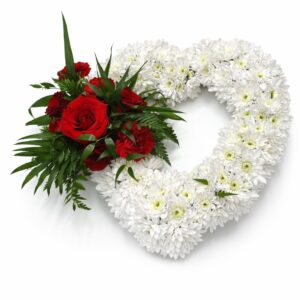 heart shaped funeral wreathe