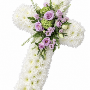 Massed floral cross funeral tribute Malta