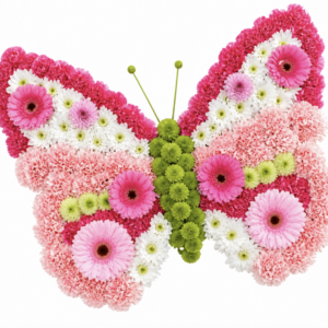 Butterfly shaped floral funeral tribute Ma