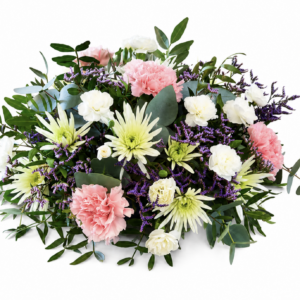 Peaceful Whisper funeral posy in pink white and lilac tones by Funeral Flowers Malta