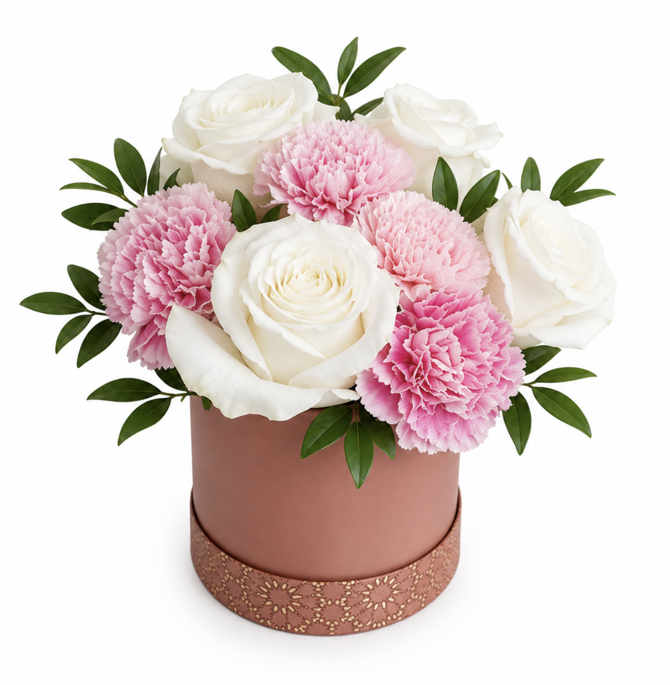 Blush Serenity sympathy flower arrangement in pink and white tones by Funeral Flowers Malta