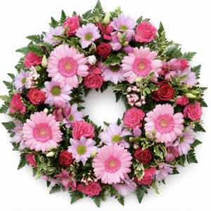 elegant pink sympathy tribute wreathe
